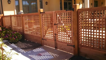 custom redwood fence